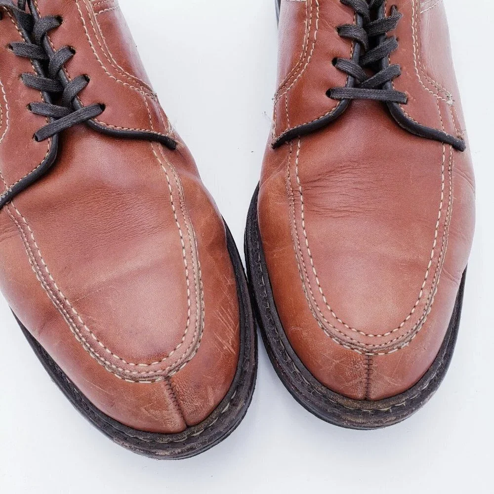 Allen‎ Edmonds Wilbert Comfort Oxford Brown Leather Split Toe Shoes Mens 10.5
